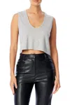 Lblc The Label Charlotte Ribbed V-neck Top In Heather Grey In Gray