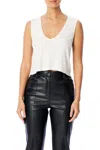 Lblc The Label Charlotte Ribbed V-neck Top In Ivory In White