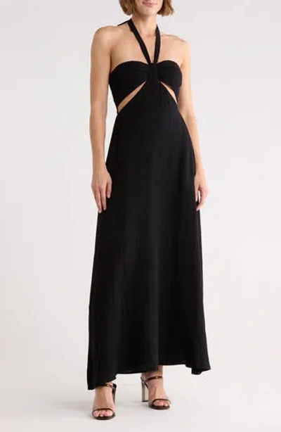 Lblc The Label Dakota Cutout Halter Dress In Black