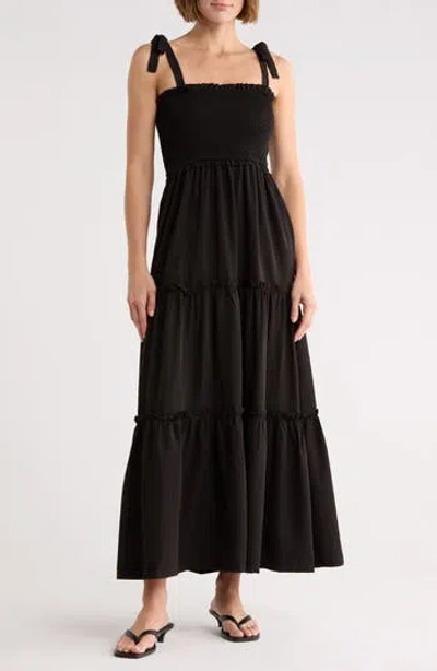 Lblc The Label Darla Smocked Maxi Dress In Black