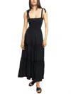 Lblc The Label Darla Smocked Maxi Dress In Black In Black