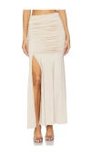 Lblc The Label Drea Ruched Maxi Skirt In 香槟酒色