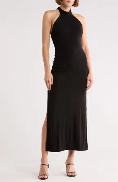 Lblc The Label Faye Midi Halter Dress In Black