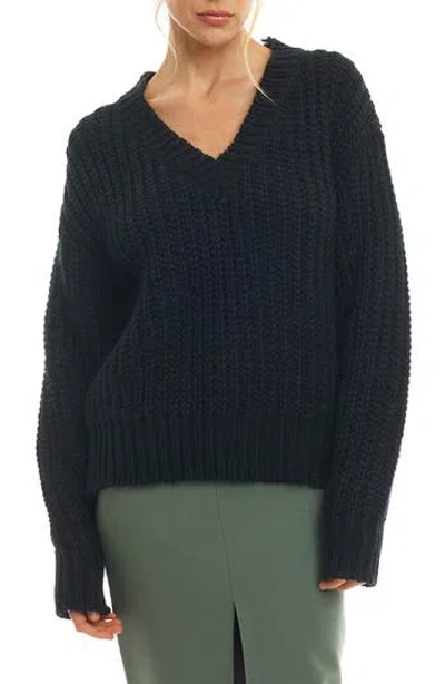 Lblc The Label Katja V-neck Sweater In Black
