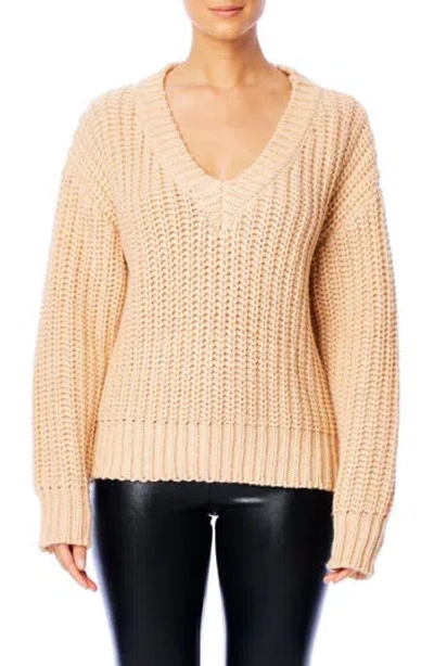 Lblc The Label Katja V-neck Sweater In Neutral