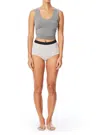 Lblc The Label Lucy Boxer Short In Grey White Stripe