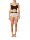Lblc The Label Lucy Boxer Short In Jade White Stripe In Black