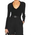 Lblc The Label Morse Bodysuit In Black In Black