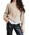 Lblc The Label Nola Mock Neck Sweater In Sand In Neutral