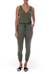 Lblc The Label Paylynn Ribbed Jumpsuit In Dark Olive In Green
