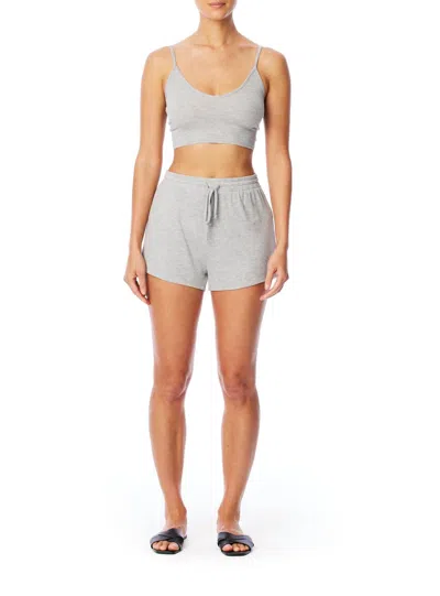 Lblc The Label Penny Ribbed Shorts In Heather Grey In Gray