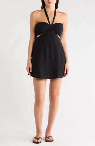 Lblc The Label Priscilla Halter Dress In Black
