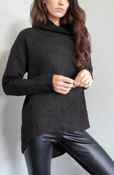 Lblc The Label Renata Funnel Neck Sweater In Black