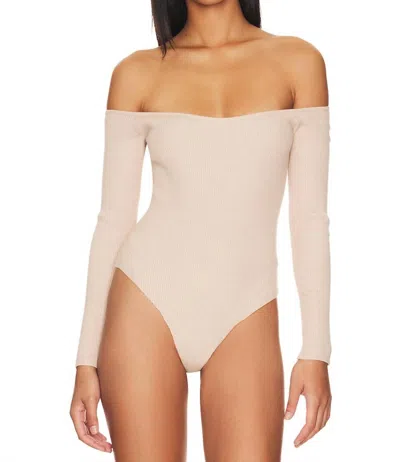 Lblc The Label Riley Bodysuit In Taupe In Beige