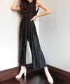 Lblc The Label Sophia Pleated Jumpsuit In Black