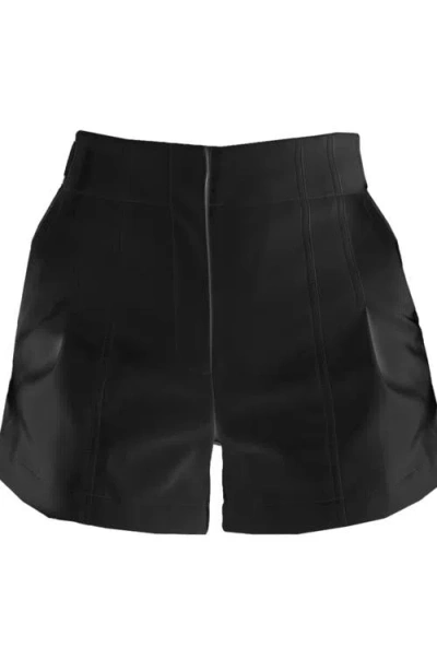 Lblc The Label Tanya Vegan Leather Short In Black