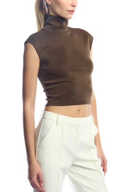 Lblc The Label Winslow Sleeveless Turtleneck In Brown