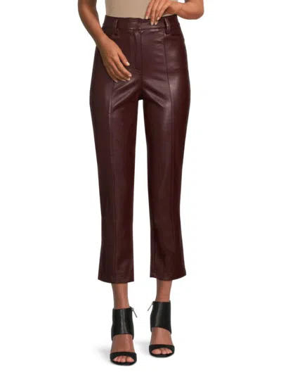 Lblc The Label Women's Jen Faux Leather Cropped Pants In Elderberry