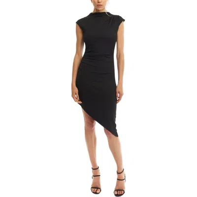 Lblc The Label Zappa Shirred Mini Dress In Black