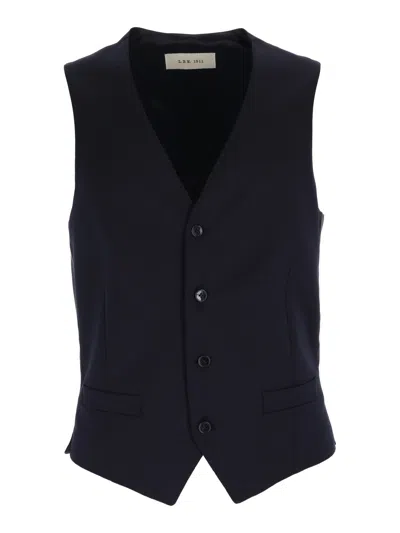 L.b.m 1911 Black Tailored Tailored Vest In Blue