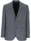 L.b.m 1911 L.b.m. 1911 Blue Single Breasted Checked Jacket