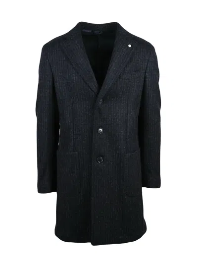 L.b.m 1911 Blue/black-black Wool-blend Coat