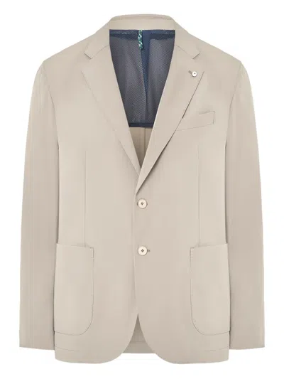 L.b.m 1911 Button-fastening Patch-pocket Blazer In Neutral