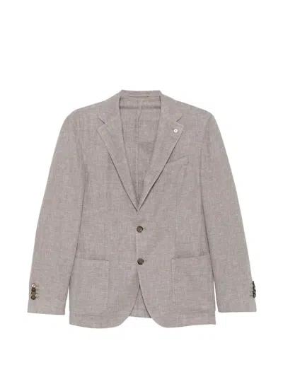 L.b.m 1911 Button Front Blazer In Gray