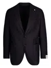 L.b.m 1911 Single-breasted Blazer In Virgin Wool And Cashmere Blend In Black
