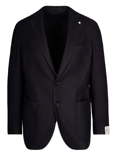 L.b.m 1911 Single-breasted Blazer In Virgin Wool And Cashmere Blend In Black