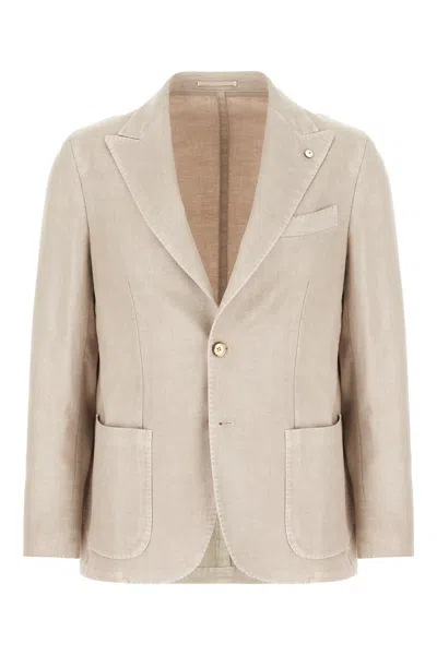 L.B.M 1911 CAPPUCCINO LINEN BLEND BLAZER