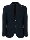 L.b.m 1911 Single-breasted Cotton And Wool Jacket In Blue