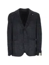 CHECK-PATTERN SINGLE-BREASTED JACKET