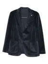 L.b.m 1911 Corduroy Patch-pocket Blazer In Blue