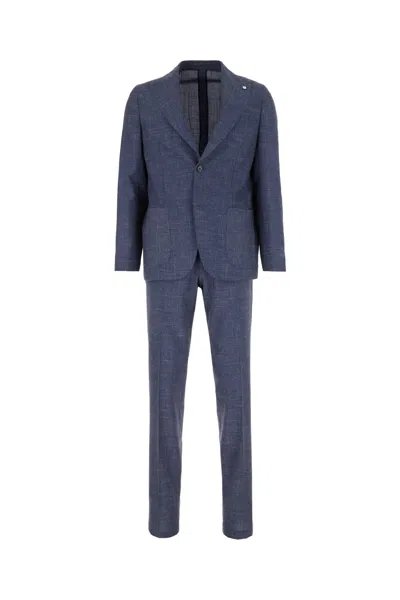 L.b.m 1911 Denim Blue Wool Blend Suit