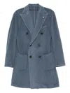 L.b.m 1911 Double-breasted Patch-pocket Coat In Blue