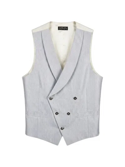L.b.m 1911 Double-breasted Micro-dot Waistcoat In Gray