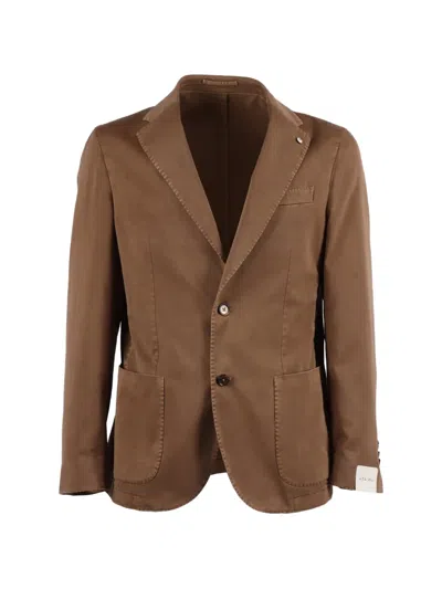 L.b.m 1911 Drop S Button Blazer In Brown