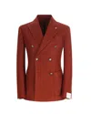 L.b.m 1911 L.b.m. 1911 Giacca Tom Doppiopetto Washed Mattone In Red