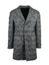 L.b.m 1911 Grey-black Polyester-blend Coat In Multi