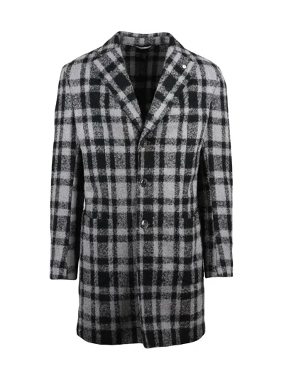 L.b.m 1911 Grey-black Wool-blend Coat In Gray