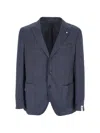 L.b.m 1911 Herringbone-pattern Blazer In Blue