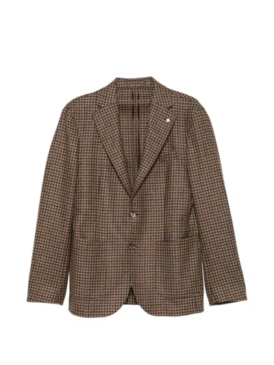 L.b.m 1911 Houndstooth-pattern Blazer In Brown