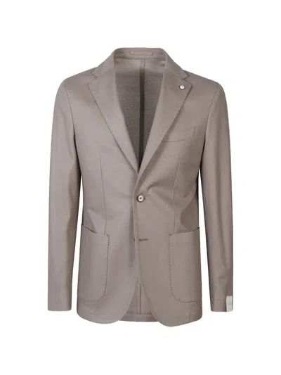 L.b.m 1911 Jack Textured Blazer In Neutral