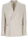 L.b.m 1911 Double-breasted Linen Blazer In Multi