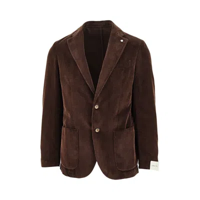L.b.m 1911 L. B.m. 1911 Corduroy Single-breasted Jacket In Brown