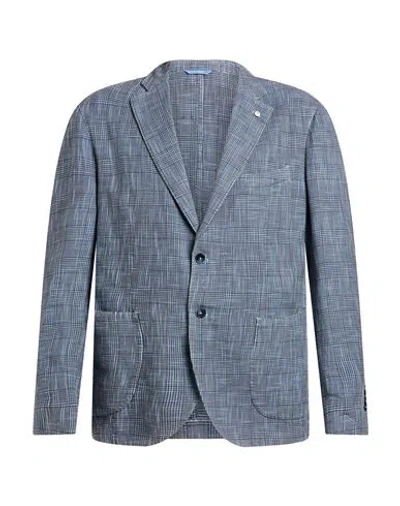 L.b.m 1911 L. B.m. 1911 Man Blazer Azure Size 44 Cotton, Silk In Blue