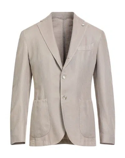 L.b.m 1911 L. B.m. 1911 Man Blazer Beige Size 38 Cotton, Linen In Gray