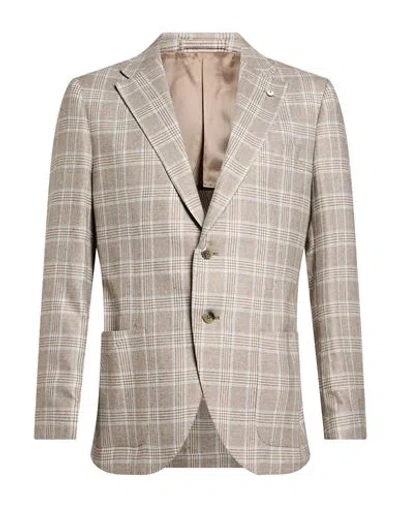 L.b.m 1911 L. B.m. 1911 Man Blazer Beige Size 40 Silk, Wool In Neutral