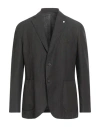 L.b.m 1911 L. B.m. 1911 Man Blazer Black Size 44 Linen, Wool In Multi